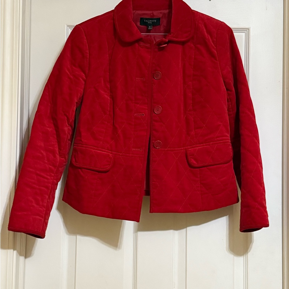 Talbots Women's Vibrant Red Quilted Jacket